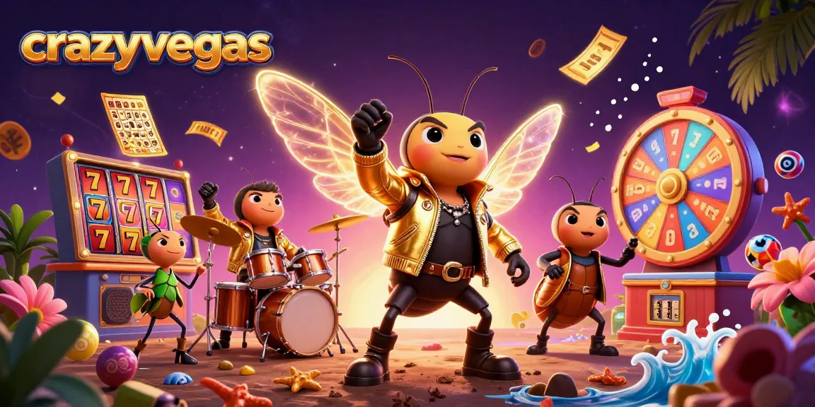 Engage with dynamic slots and jackpots in the crazyvegas casino scene featuring vibrant characters.